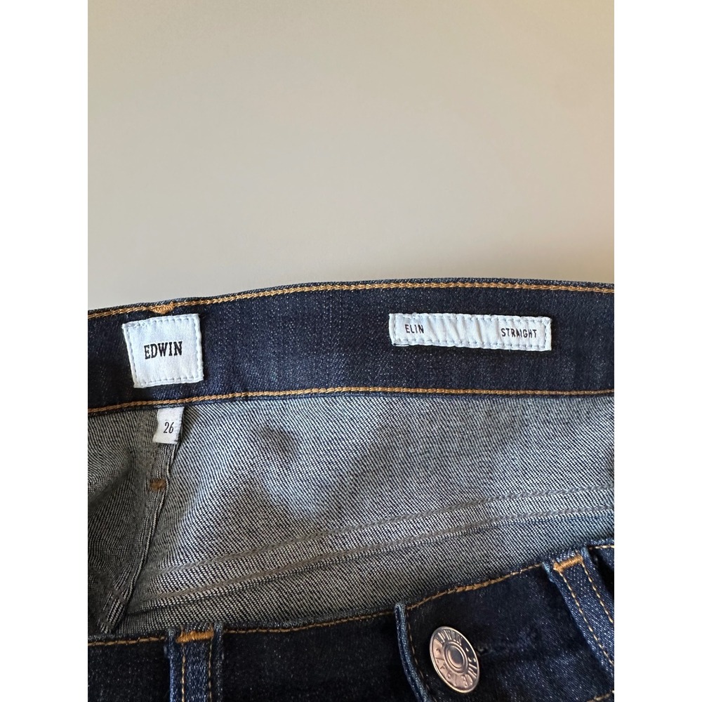 Edwin Elin Straight Leg Dark Indigo Wash Jeans | Size 26 - Picture 6 of 10